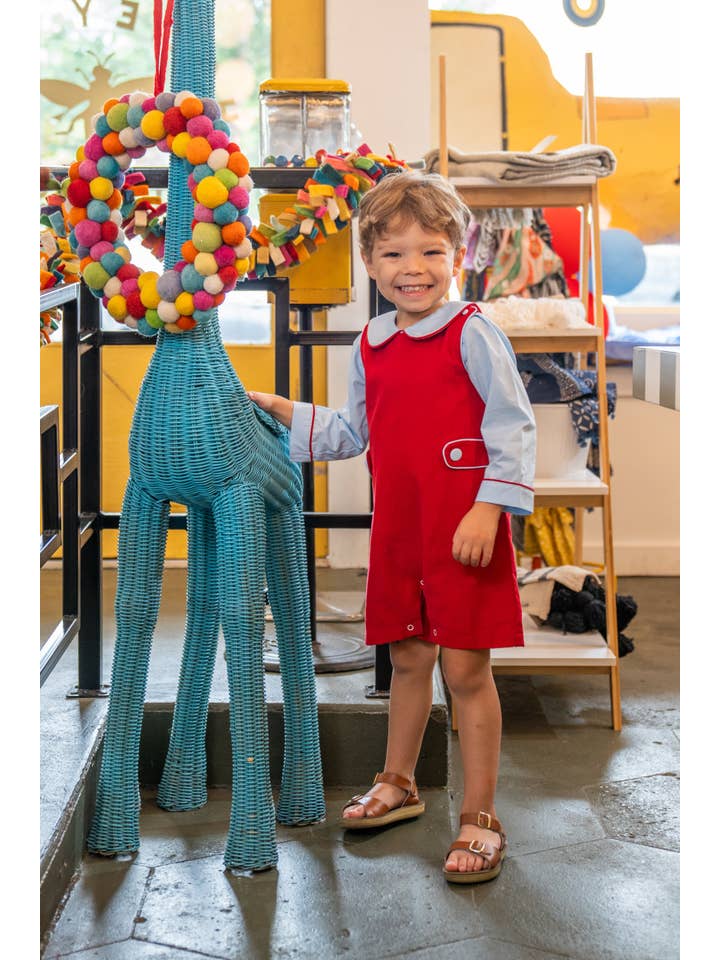 The Oaks Apparel Company - Wholesale Jumpsuit - Baby - Charles Blue & Red Jon Jon1