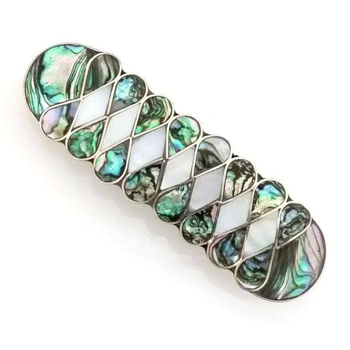 Costello International - Wholesale Barrette - Women's - Blue Pacific Abalone & Mother-of-Pearl Hair Clip Barrettes20