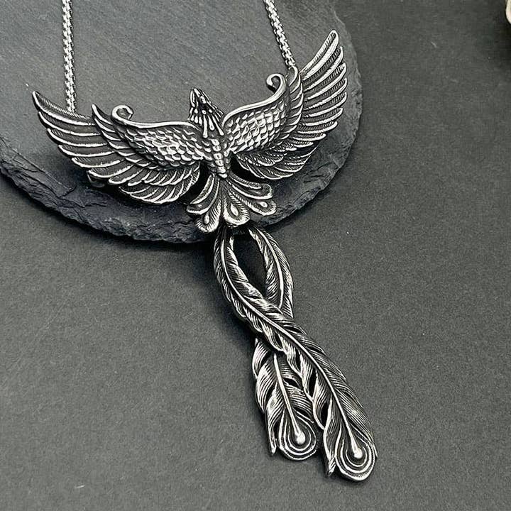 Wings Phoenix Halskette aus Titanstahl für den Großhandel von GemMeet