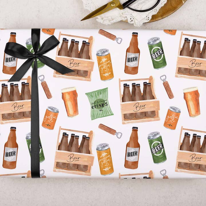 Making Meadows Ltd - Wholesale Flat Wrap - Pub Beer Wrapping Paper | Gift Wrap