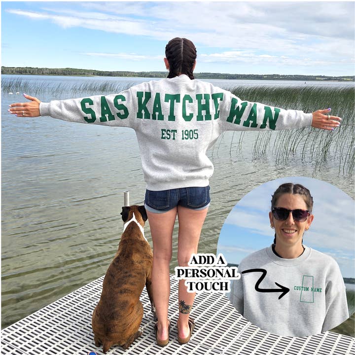 Cuello redondo unisex en la espalda de Saskatchewan para venta al por mayor de DIYxe