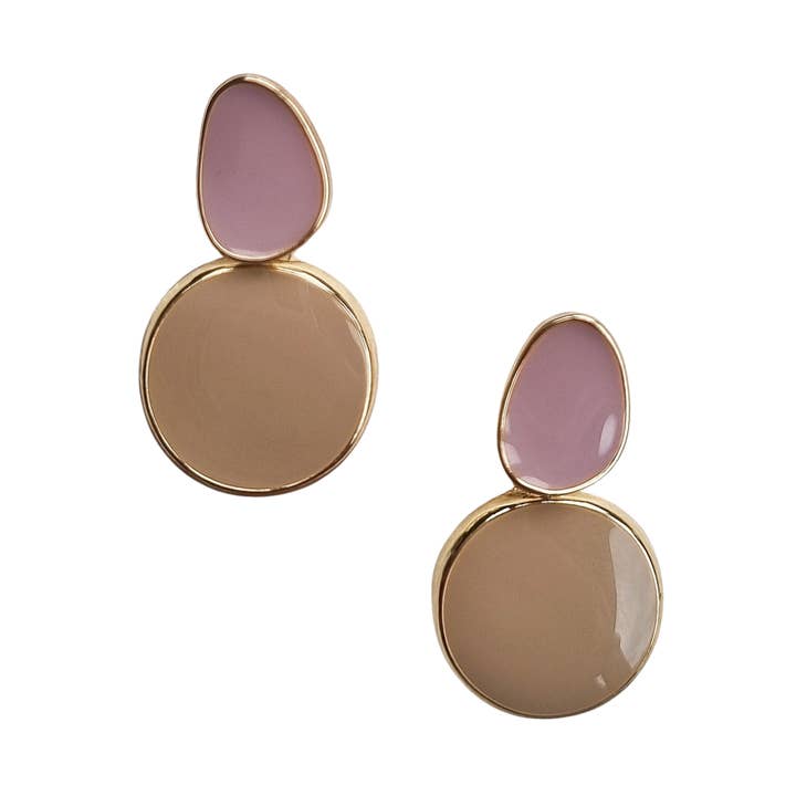 ZODA - Wholesale Dangle earrings - Delilah Enamel Earring Pink Natural0