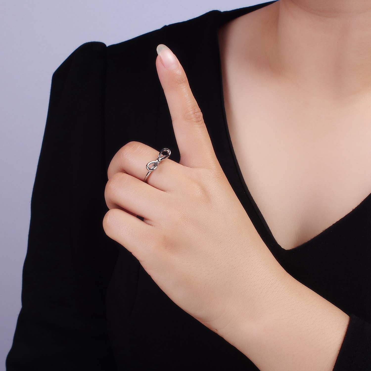 Aim Eternal - Wholesale Band/gestapelde ring - 14K goudgevulde minimalistische strikring met open lint 2