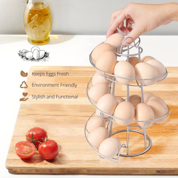 VIGOR - Wholesale Kitchen Storage/Organizer - Egg Holder Countertop Freestanding Wired & Spiral Medium Egg