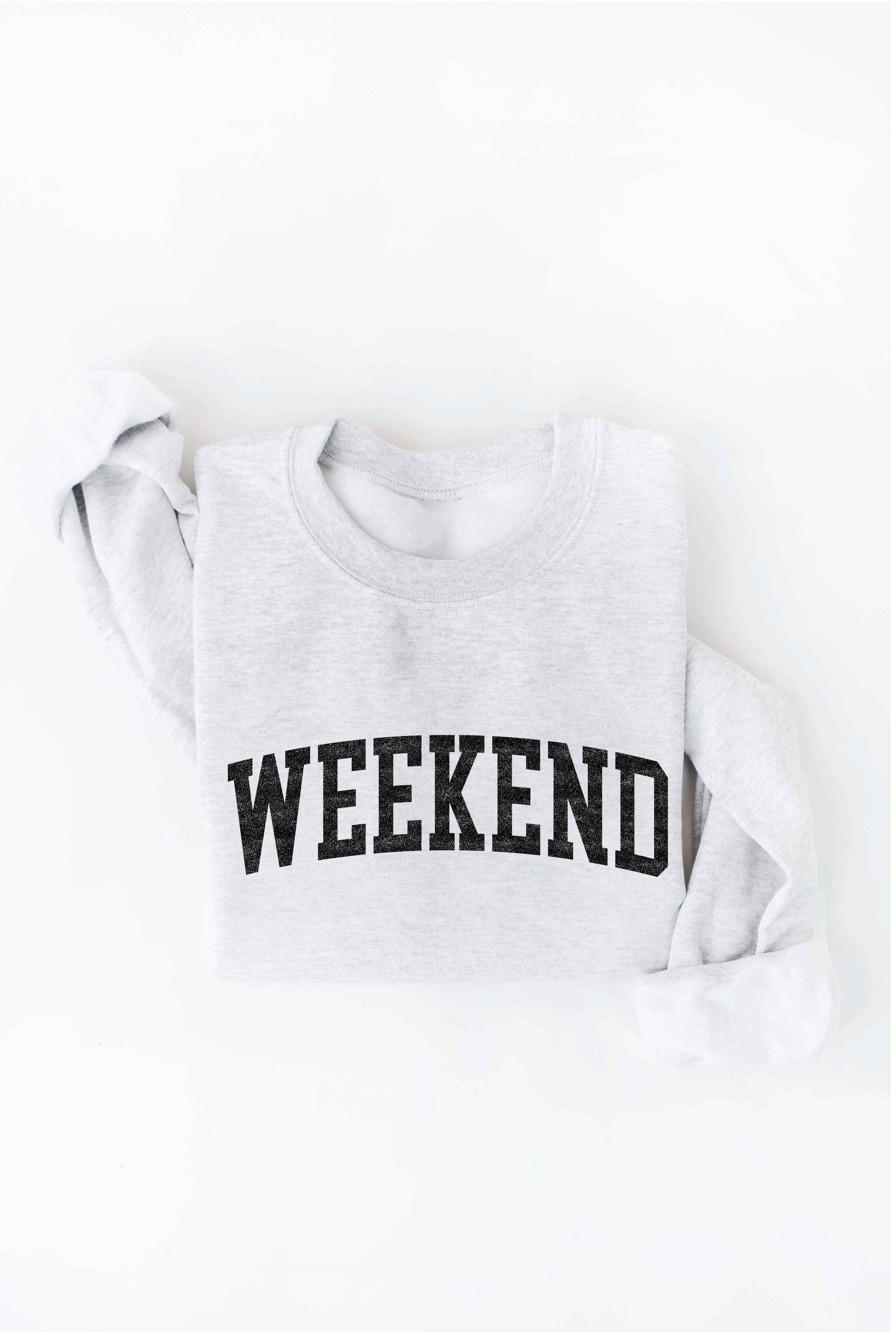 OAT COLLECTIVE – Camisola gráfica - Mulher por atacado – Moletom Unissex WEEKEND de Lã com Estampa - Caimento Relaxado3