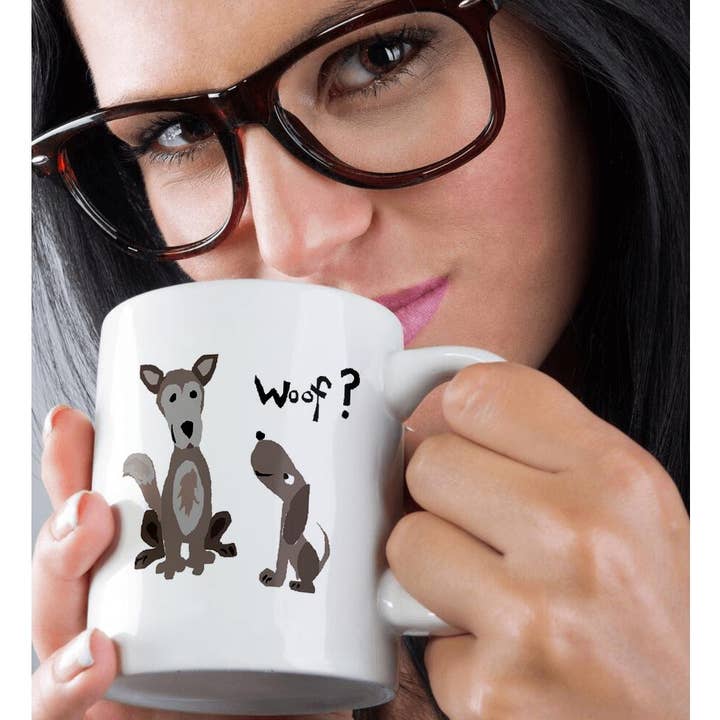 3dRose - Wholesale Coffee Mug - 3dRose, Funny Grey Dog Talking to Grey Wolf, Mug9