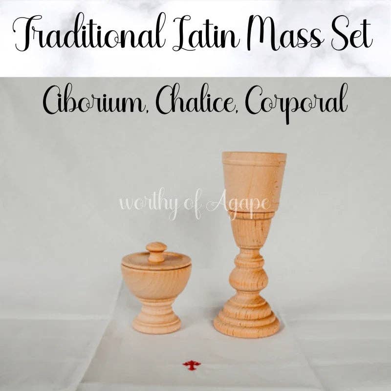 worthy of Agape - Wholesale Building Set - Kids - Natural Wood Traditional Latin Mass Set9
