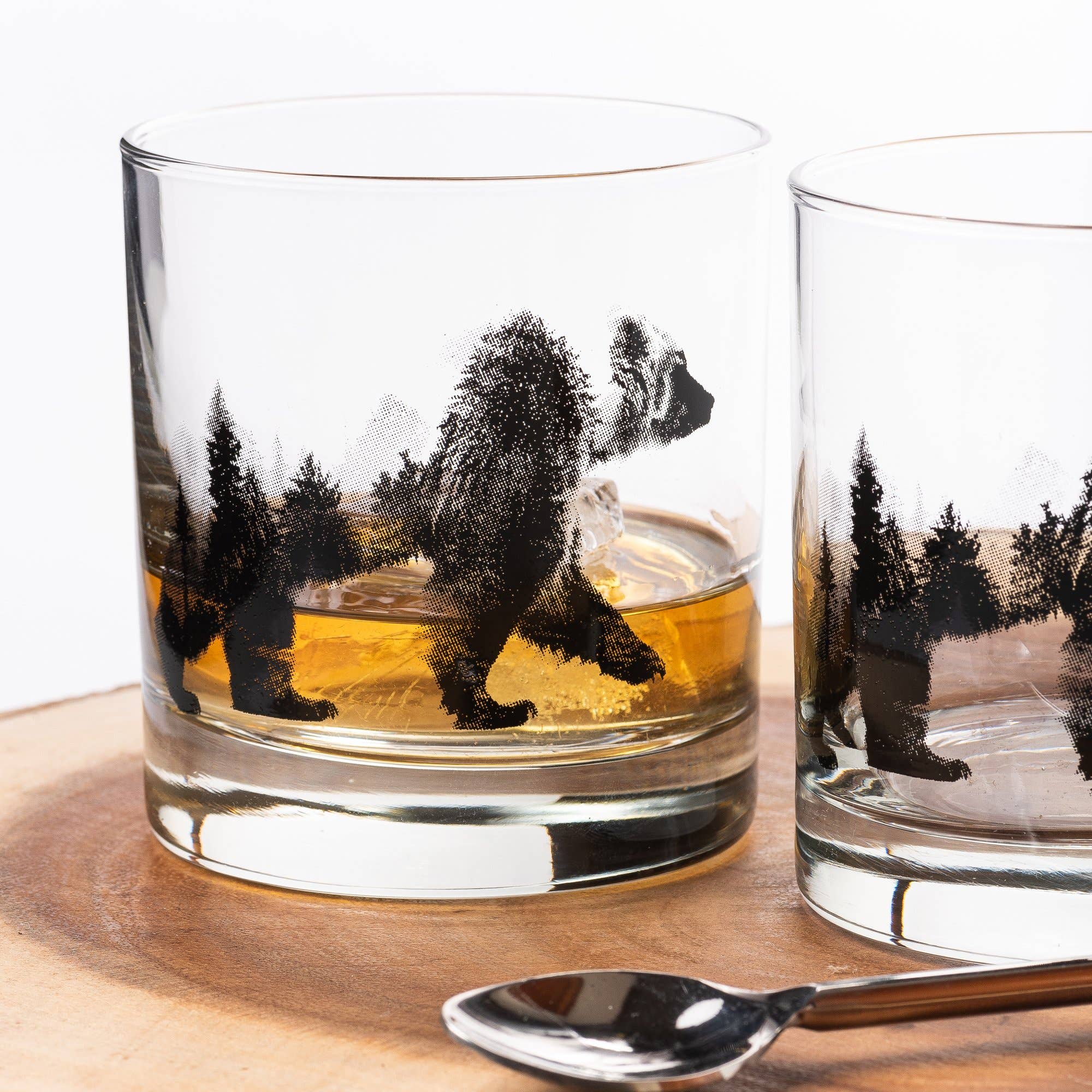 Black Lantern - Wholesale Cocktail/Liquor Glass - Double Exposure Bear Whiskey Glasses1