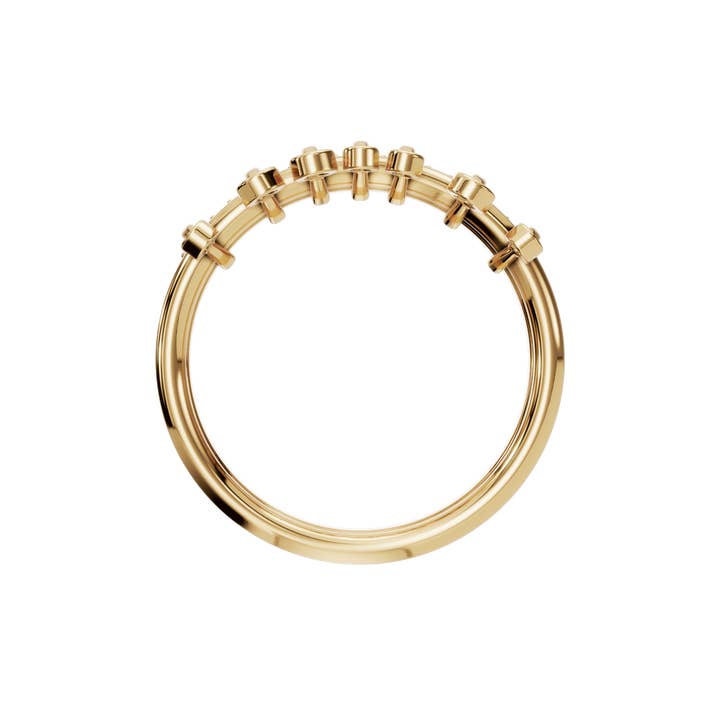 PureYou Jewelry - Wholesale Wedding Band/Ring - Gold Bezel-Set Diamond Wedding Band, Diamond Eternity Ring2