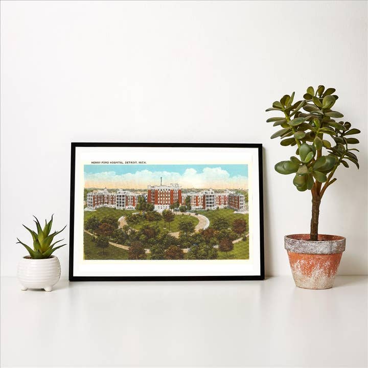 Found Image Press - Vente Affiche d'art - Impression d'art MI-335 Hôpital Henry Ford, Détroit