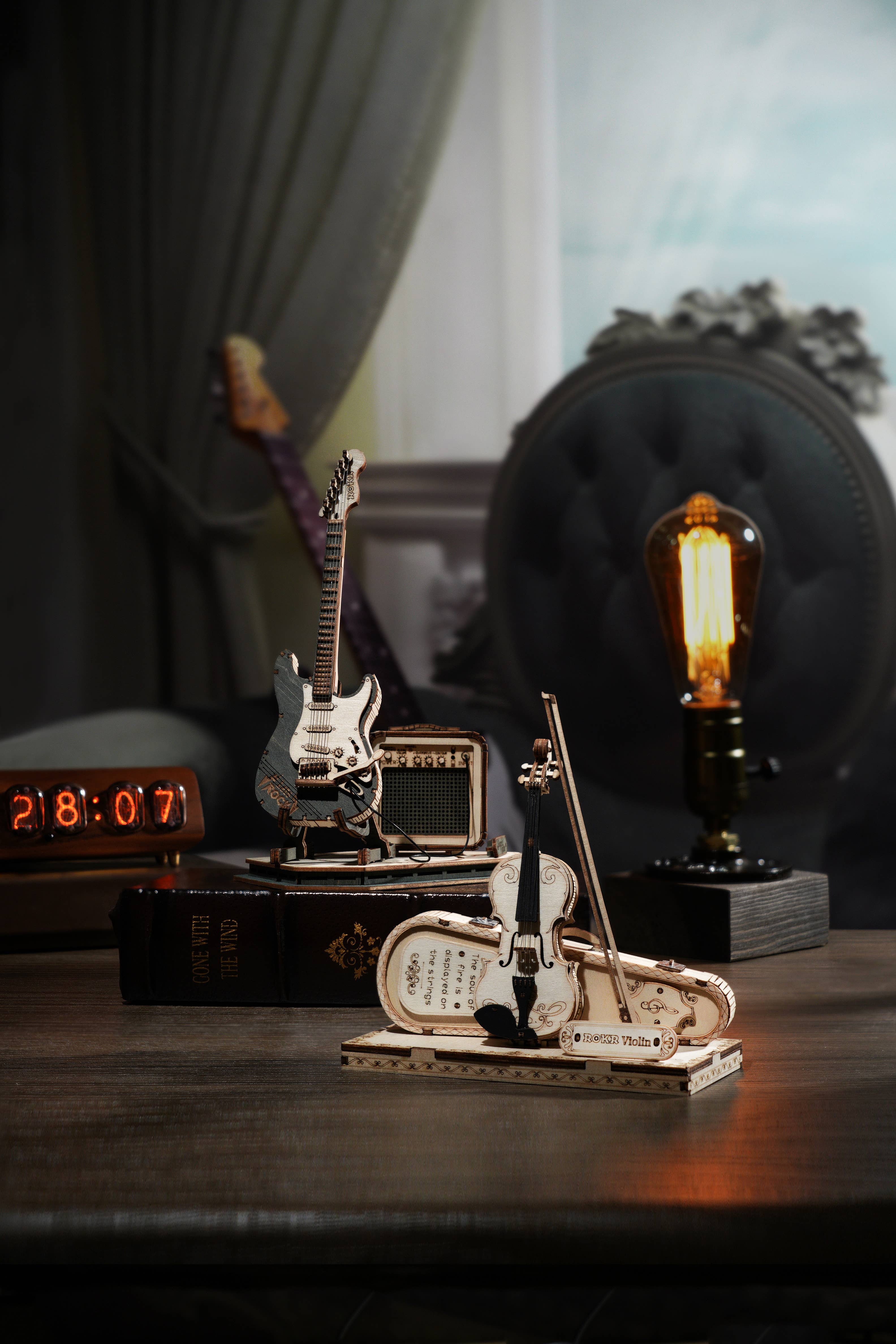 Hands Craft - Wholesale Puzzle - Kids - 3D Laser Cut Wooden Puzzle: Electric Guitar7