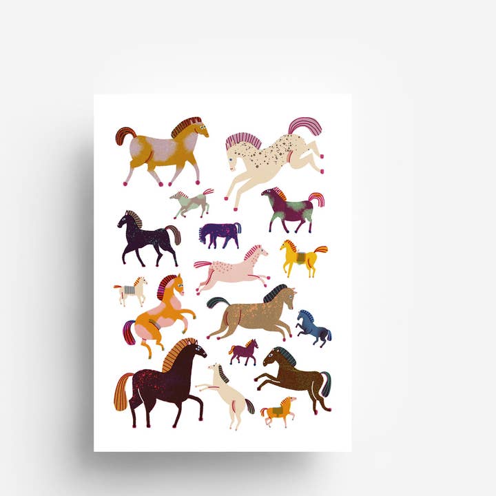 Horses Postcard DIN A6 for wholesale by jungwiealt