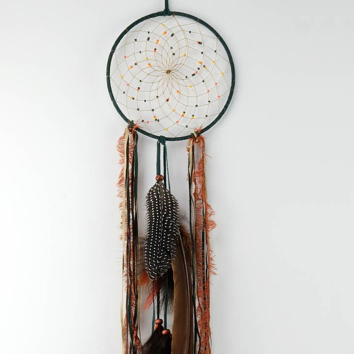 Höst 6" Grön Drömfångare för wholesale av Monague Indigenous Crafts & Gifts