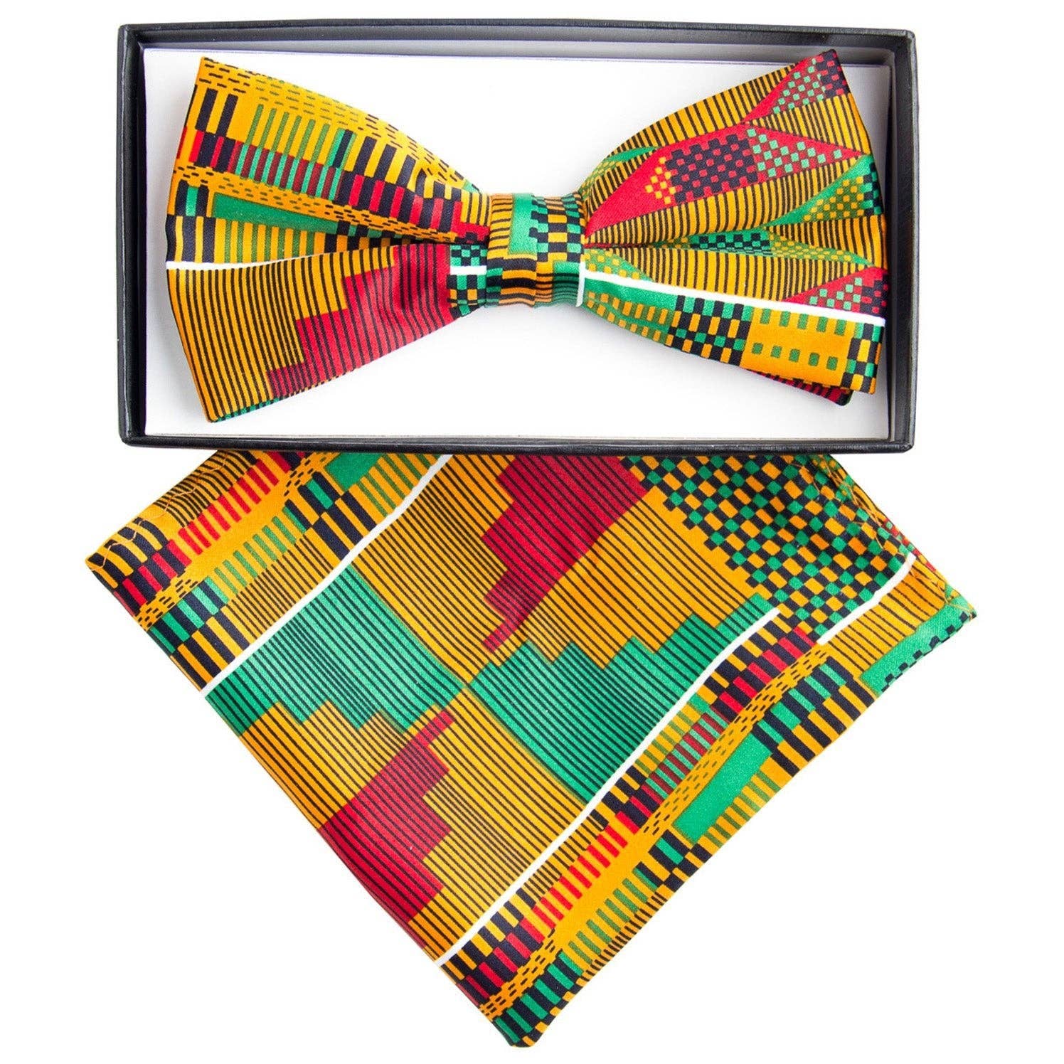 Dubal Brothers - Wholesale Bow Tie - Men's - Vittorio Farina Kente Bow Tie & Pocket Square by Classy Cufflinks3