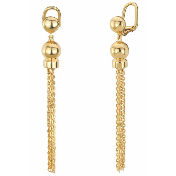 Traveller Drop clip earrings - gold plated for wholesale by Hollander Jewels B.V.