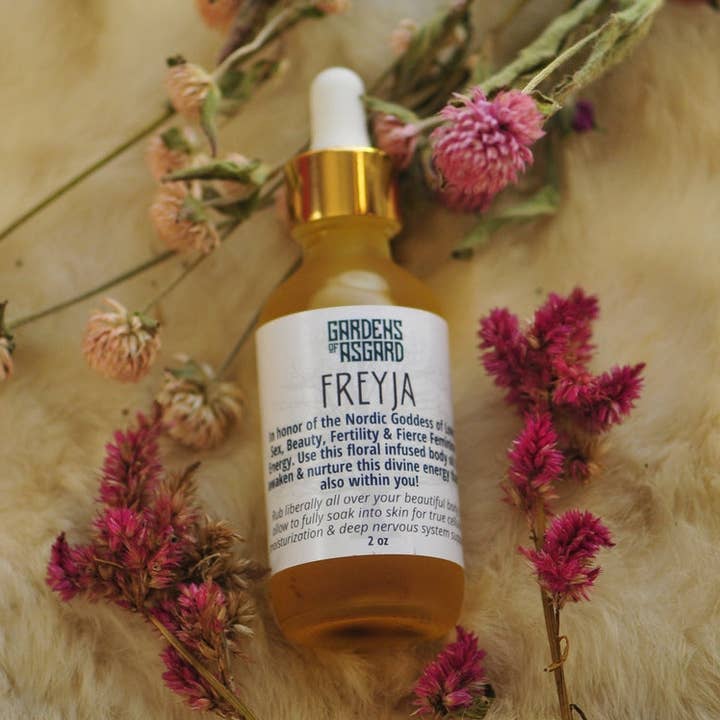 FREYJA :: Herbal Body Oil for wholesale by Gardens of Asgard
