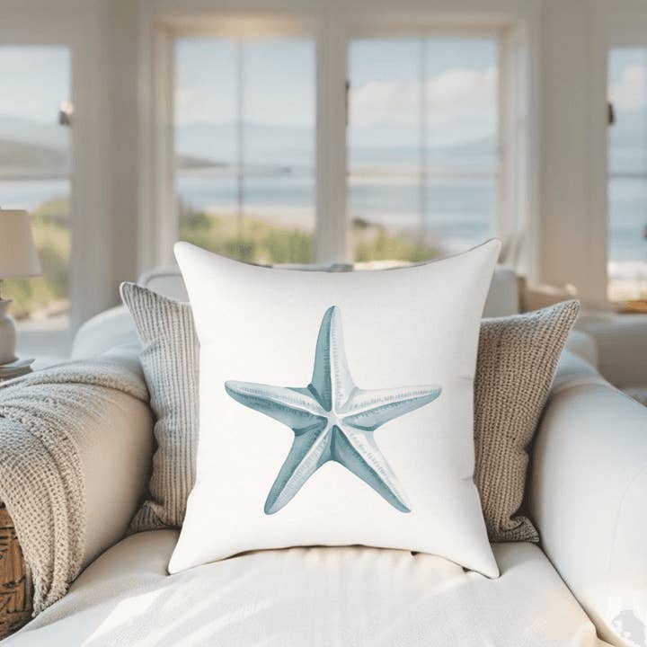 Starfish Throw Pillow for wholesale by Timeless Luxe Boutique