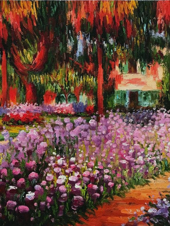 Jardin de l'artiste à Giverny - Art peint à la main pour la vente par La Pastiche