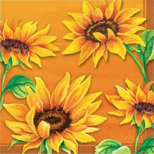 Party Expo, LLC – wholesale Disposable napkin – Fall Sunflower Lunch Napkins0