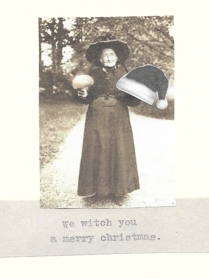 We Witch You A Merry Christmas Funny Holiday Card | Funny Christmas Card Gothic Humor for wholesale by BlueSpecsStudio