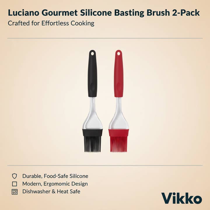 Kadra Kitchenware - Wholesale Basting Brush - Luciano Gourmet Silicone Basting Brush 2-Pack3