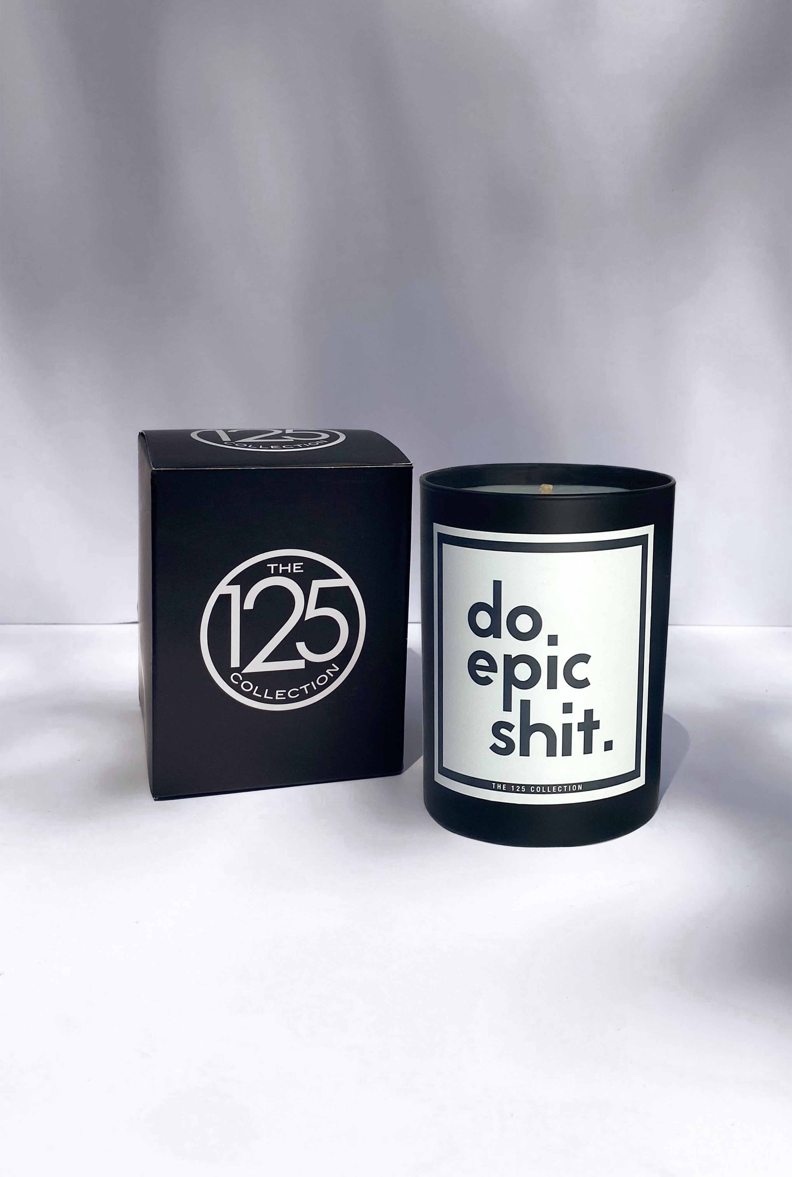 The 125 Collection - Vente Bougie en bocal - Faites Epic Sh ! T : Bougie de soja en verre noir mat de 12 oz1