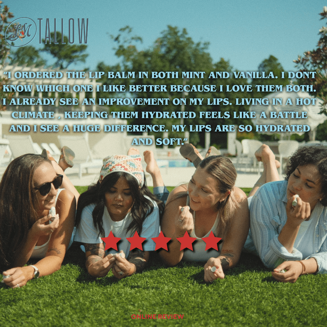 Lady May Tallow - Wholesale Lip Balm - Tallow Lip Balm - CHOOSE A FLAVOR - Natural Beef Tallow Lip Moisturizer with Beeswax & Jojoba Oil2