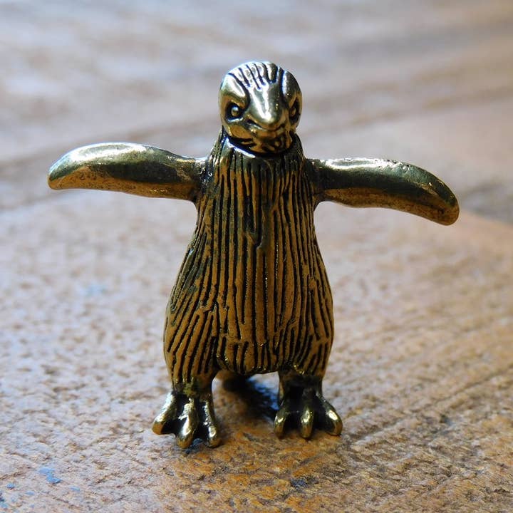 Small Brass Penguin Wings Out Figurine for wholesale by Superior Stones & Gifts INTL LLP
