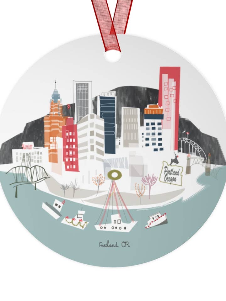 Portland, OR By Metal Ornament | | personlig tilpasning tilgængelig for engroshandel hos Albie Designs