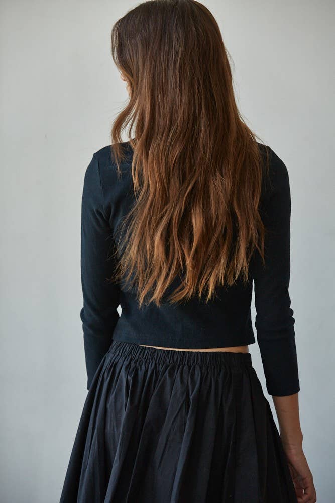 By Together - Wholesale Cardigan - Women's - L8829T | Knit Cotton Spandex Ribbed 3/4 Sleeve Cardigan5