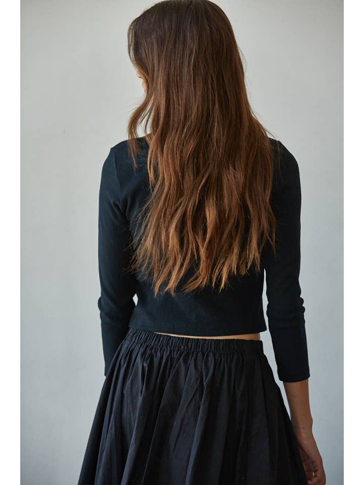 By Together - Wholesale Cardigan - Women's - L8829T | Knit Cotton Spandex Ribbed 3/4 Sleeve Cardigan5