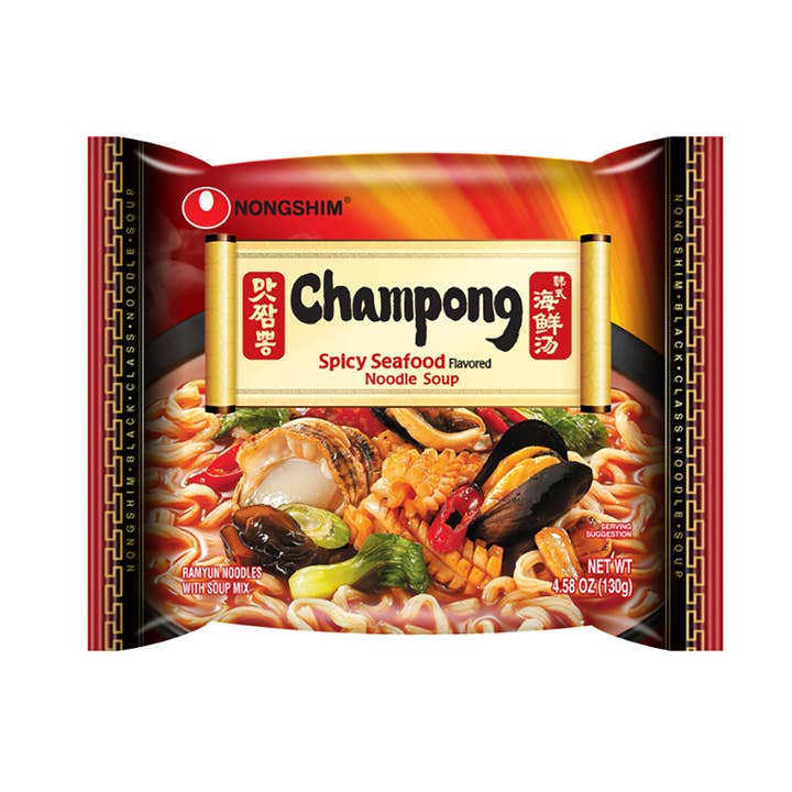 K Moitves Foods – wholesale Ramen – Nongshim Champong Noodle Soup-124g (4x8, 32Packs)1
