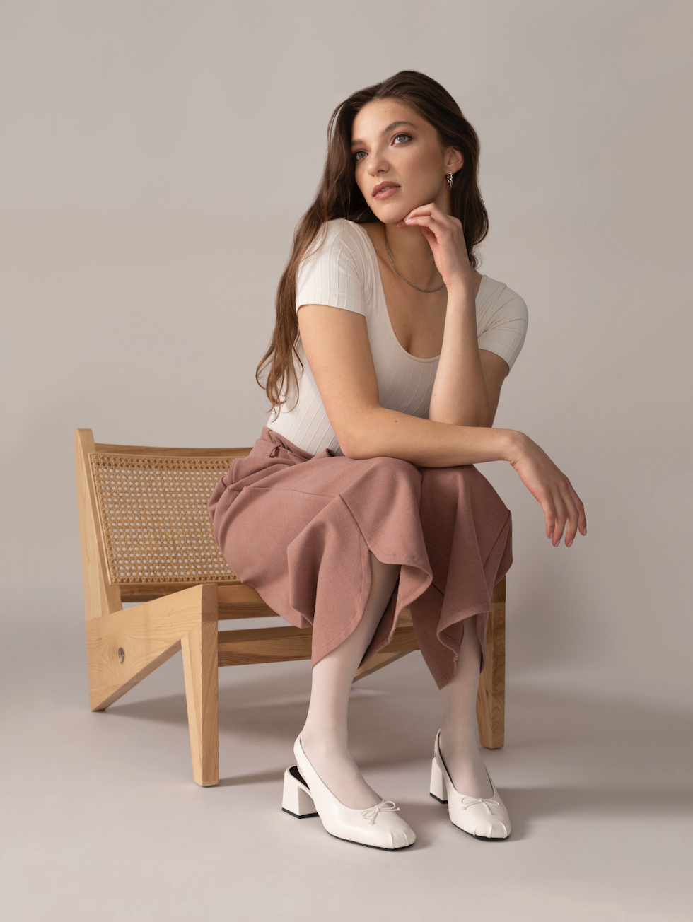 Rachel - Wholesale Pants - Women's - Tulip Hem Brushed Knit Pant in Cognac3