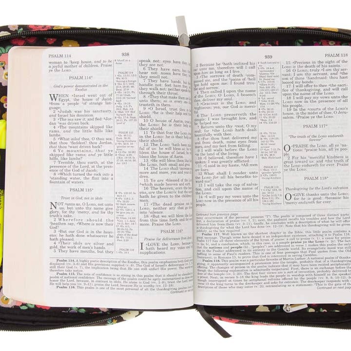 Ella Celebration - Wholesale Bible Cover - Floral Canvas Bible Cover with Zipper and Pockets3