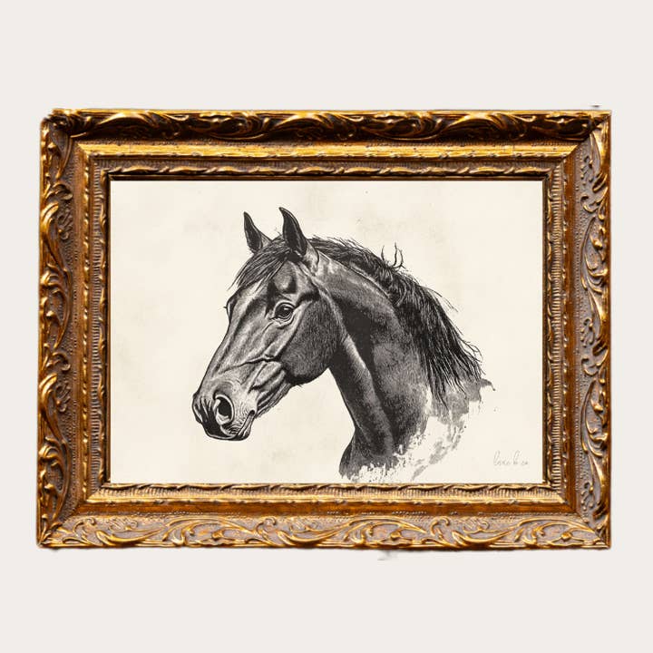 Esquisse d'Ătalon | Art en Or InspirĂ© du Laiton pour la vente par Luxe B Co Canada