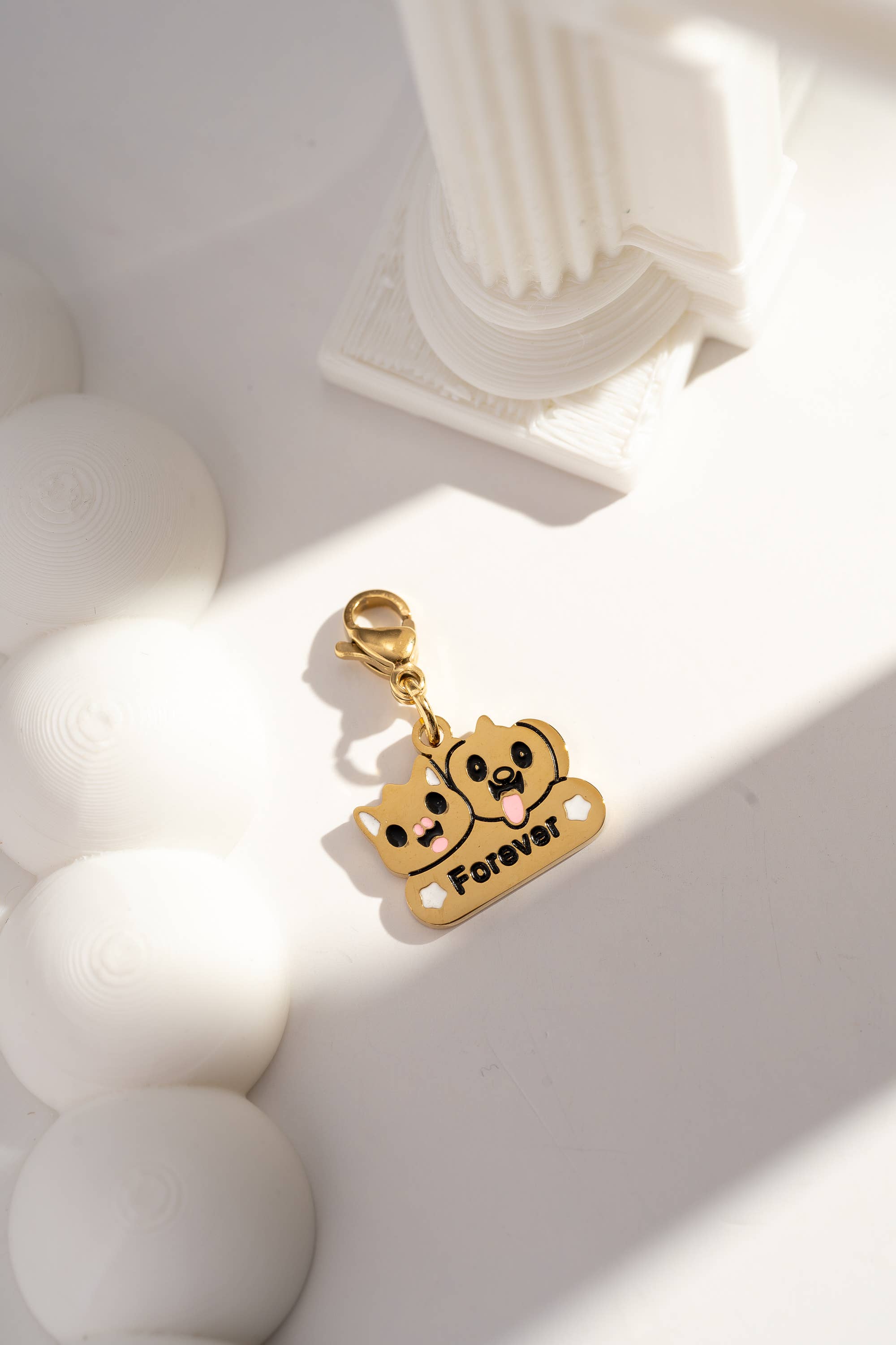 COSMOS - Wholesale Individual charm/pendant - Cute stainless steel Forever dog cat pendant charms0
