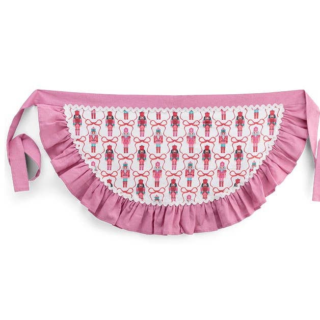 Dunn Deals - Wholesale Apron - Santa's Sweet Shoppe Collection - PINK NUTCRACKER HALF APRON0