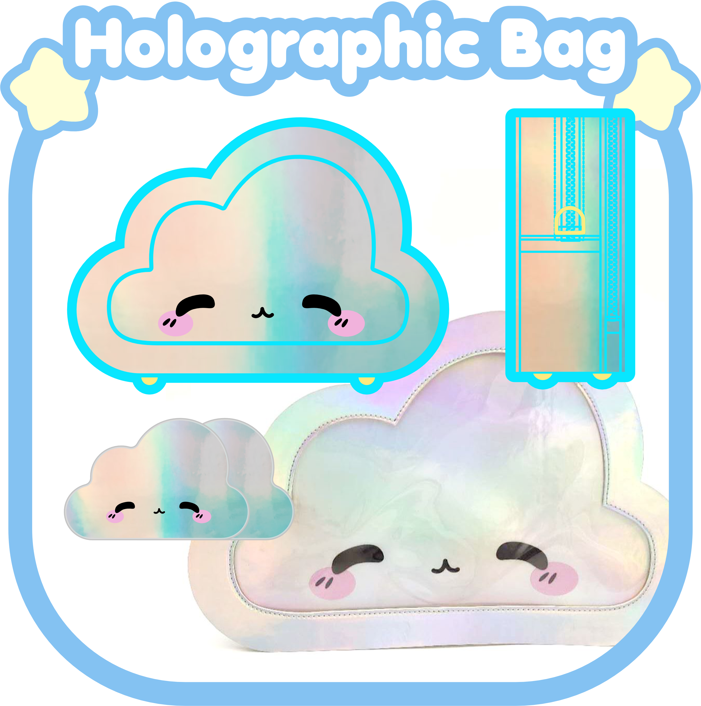 Kittynaut - Wholesale Crossbody Bag - Women's - Cloud Ita Bag - Holographic - Small7