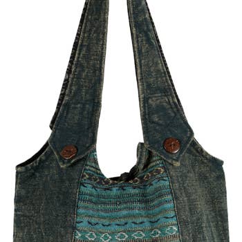 Earth Divas - Wholesale Shoulder Bag - Women's - Stonewashed Strip Hobo Bag