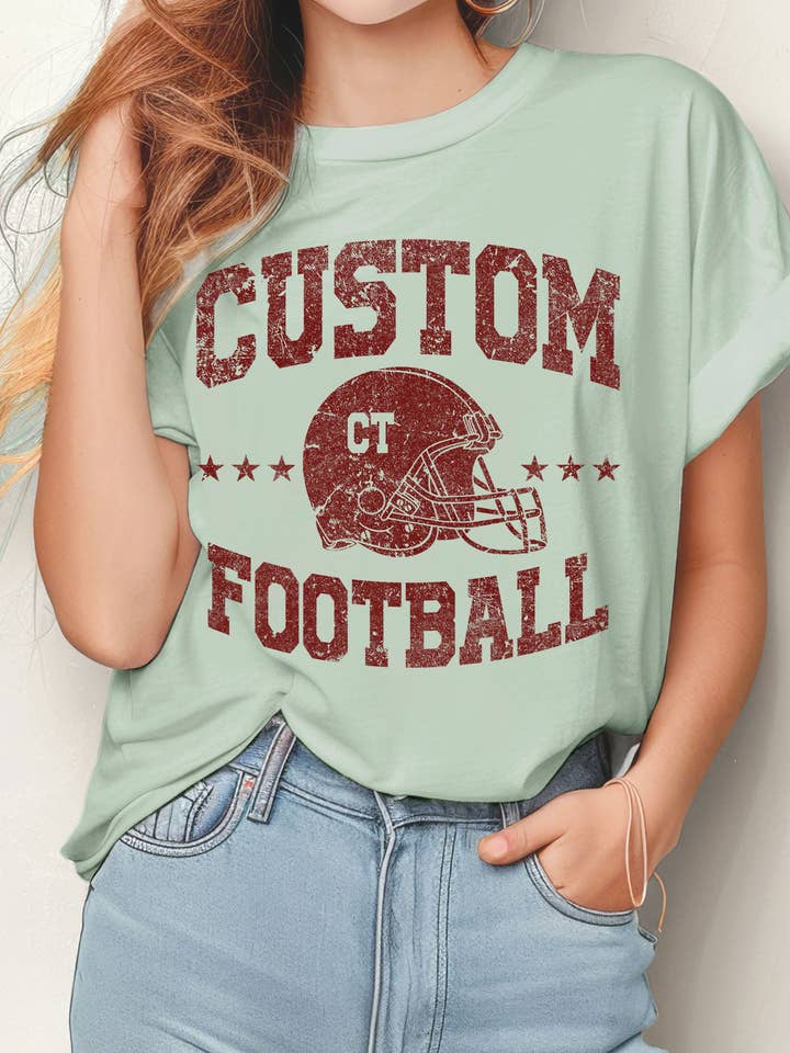 CUSTOM STATE FOOTBALL GRAPHIC T SHIRTS for wholesale by Rustee Clothing