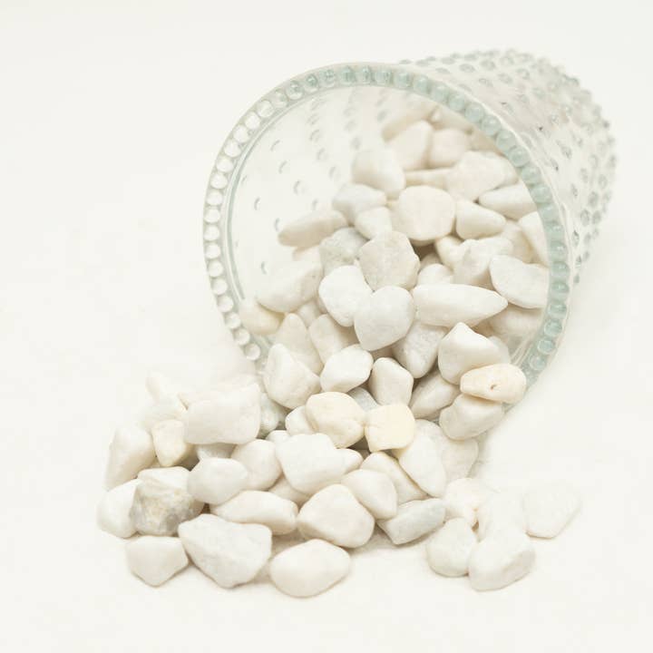 Portofino International Trading, USA - Vente Décorations de table - Galets blancs - 2,2 livres. Sac4