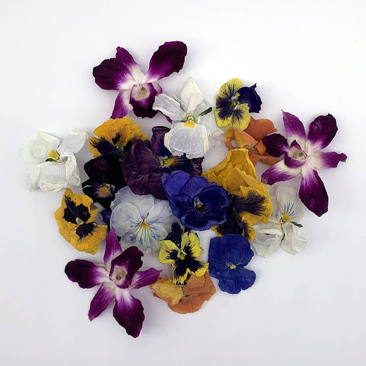 Freshly Preserved - Wholesale Dried/Pressed Flowers - Freeze-dried Edible Pansies and Orchids Pack1