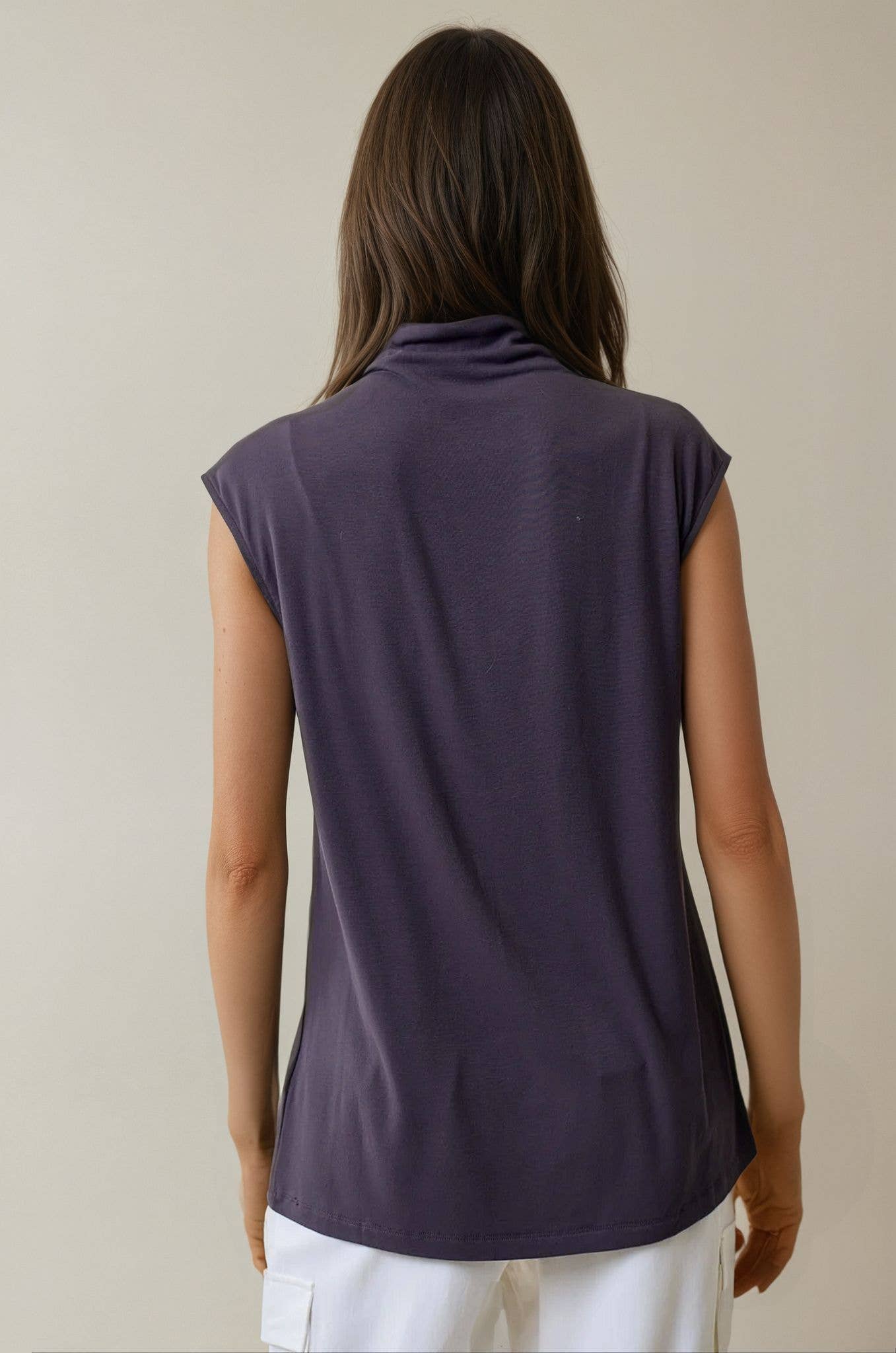 Doe and Rae – Engroshandel Strikket top - Dame – HØJHALSET DROP SKULDER STRIK TOP - 43190T6