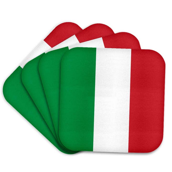 3dRose, Bandiera d'Italia quadrata. Souvenir di viaggio europeo del mondo con strisce verticali verdi bianche rosse italiane, Sottobicchiere per la vendita all'ingrosso da parte di 3dRose