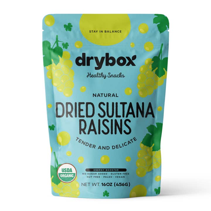 DRYBOX - Vendita all'ingrosso Frutta secca/disidratata - Uvetta sultanina essiccata Drybox, 1 kg x 3 confezioni sfuse3