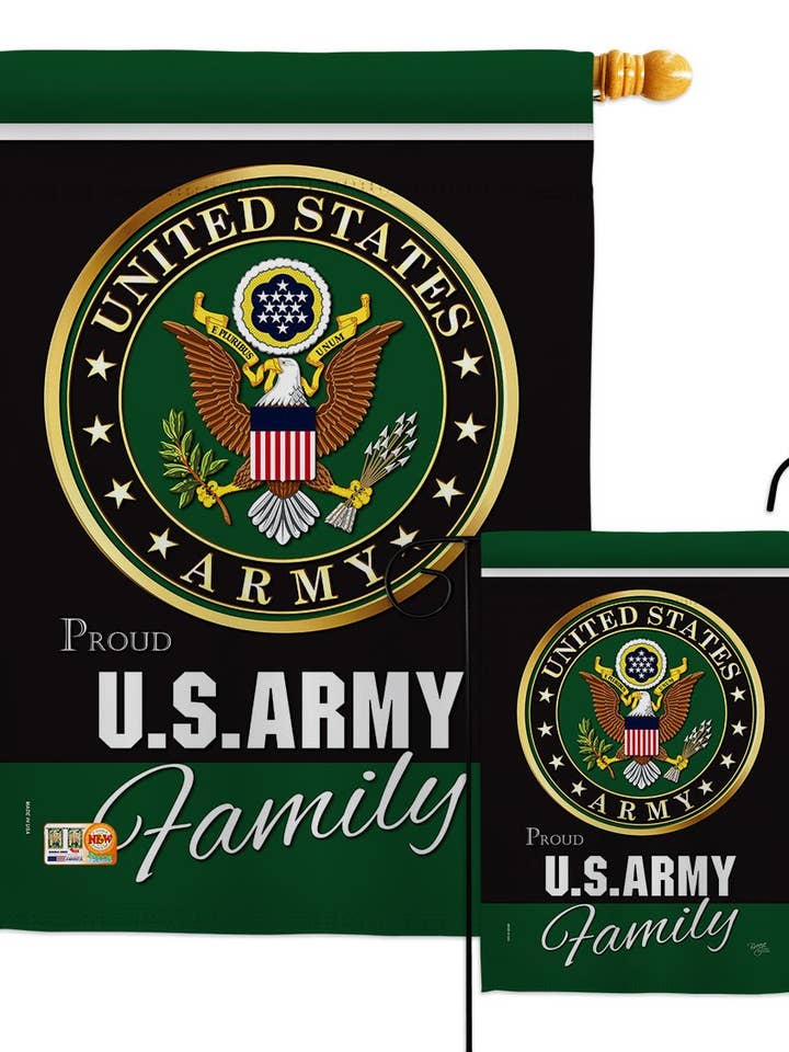 Drapeau de décoration militaire des forces armées de l'armée fièrement familiale pour la vente par Two Group Flag Co