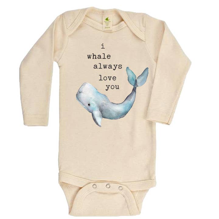 „I Whale Always Love You' Bio-Body mit langen Ärmeln für den Großhandel von House Of Luna