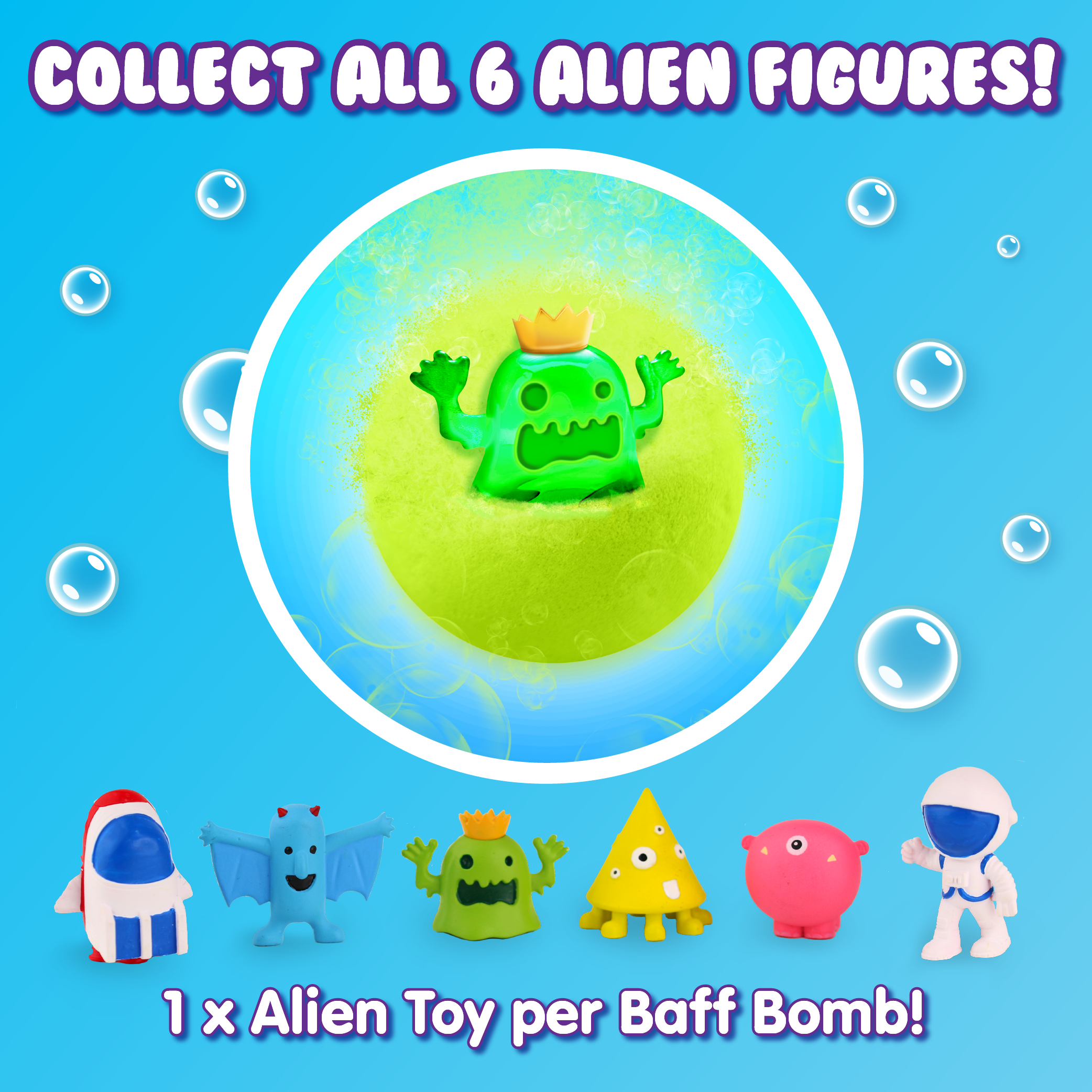 Zimpli Kids - Wholesale Bath Bomb/Fizz - Zimpli Baff Bombz Surprise Alien Figure Large Bath Bomb1