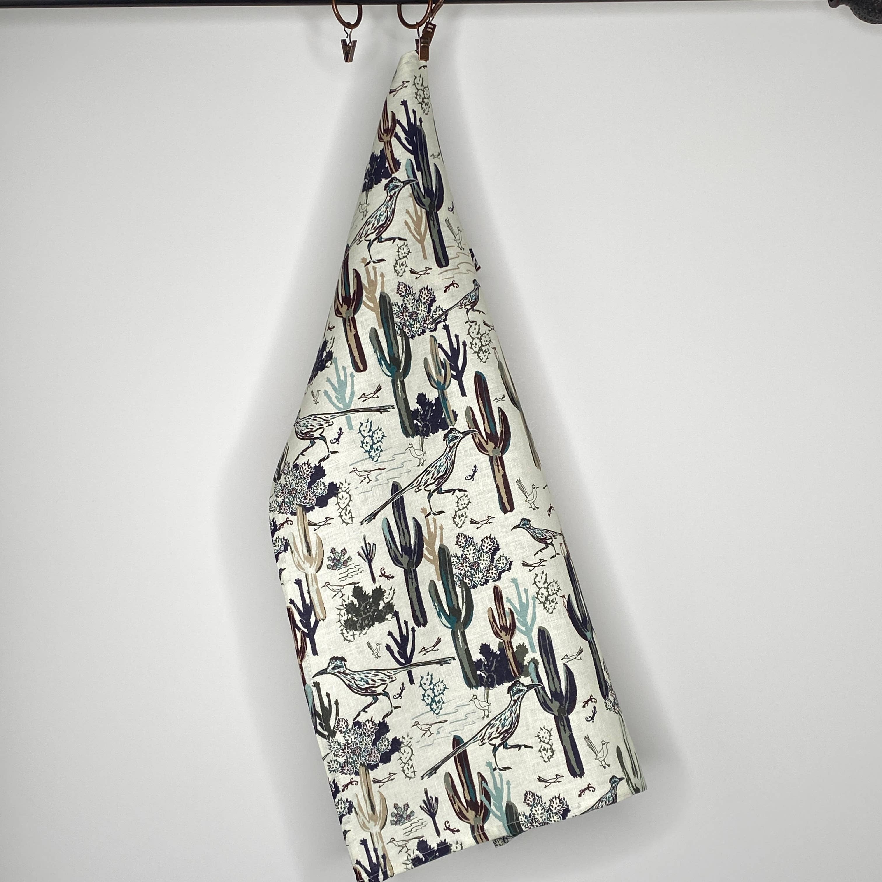 Cher the Fire - Wholesale Tea Towel - Linen Tea Towel, Roadrunner After the Rain - Southwest10