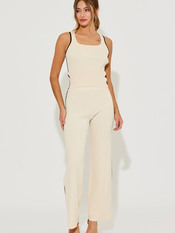 Lilith Ribbed Knit Tank Top With Pants Set for wholesale by RIVIR